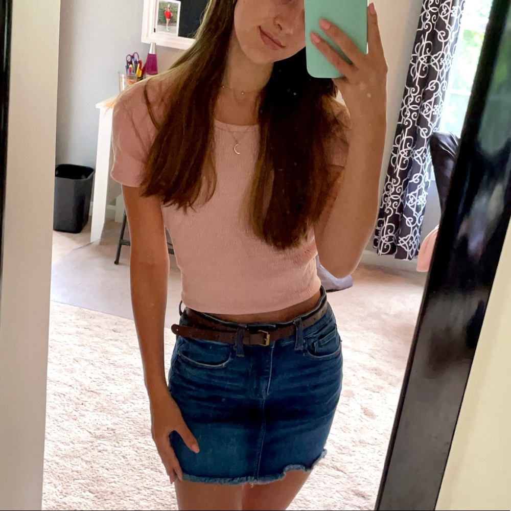 light pink baby tee